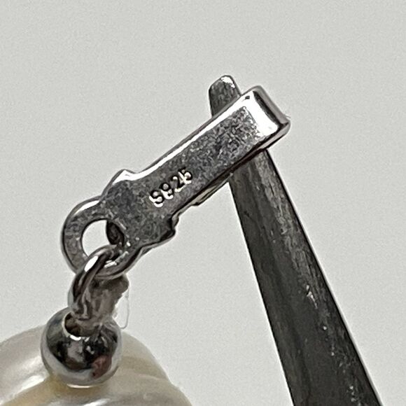 Stunning Large Freshwater Pearl Beaded Knotted Necklace Sterling Silver Clasp - Picture 5 of 9